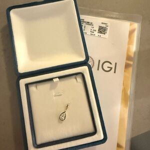 Lab Grown Georgian Diamond Pear pendant